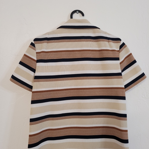 Vingage 1970s knit polo button- down dress, striped - Picture 5 of 6